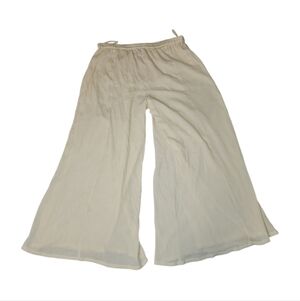 Marisol Wide Leg Elastic Waist Pull On Lined Cotton Plus Size Pants 2X Boho